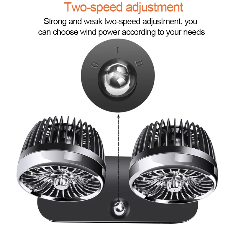 Автомобильный Универсальный охлаждающий вентилятор 12 В регулируемый на 360