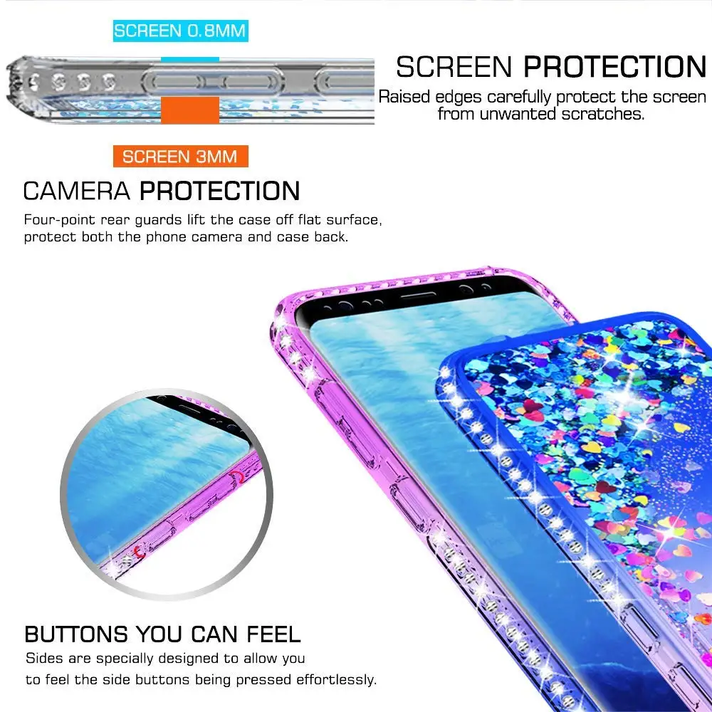 Diamond Glitter Liquid Case For Samsung Galaxy S8/S8 Plus Coque Sparkly Flowing Quicksand TPU Silicone Protective Phone Cover |