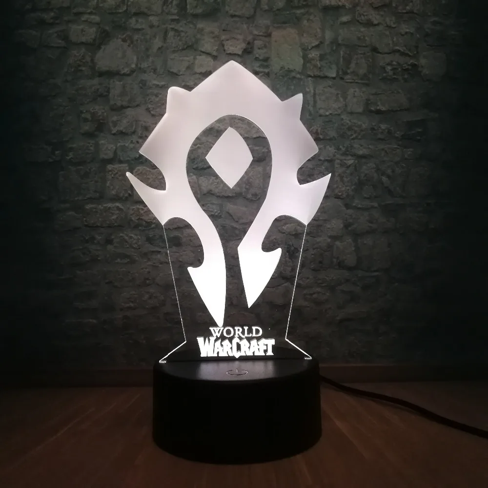 Новый 3D лампа игры WOW World of Warcraft Племенной знаки 7 Цвет изменить Стол СВЕТОДИОДНЫЙ