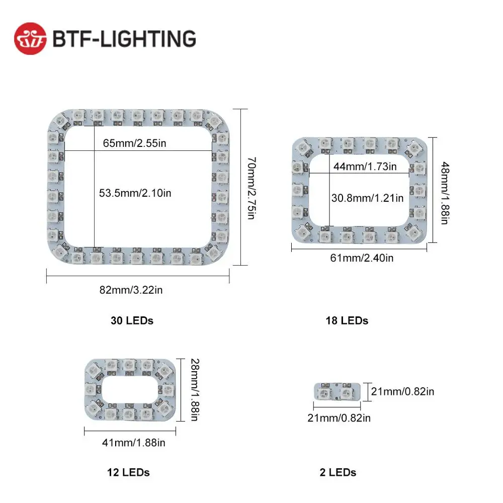WS2812B SMD5050 красный зелёный синий светодиодный прямоугольный Пиксельная панель