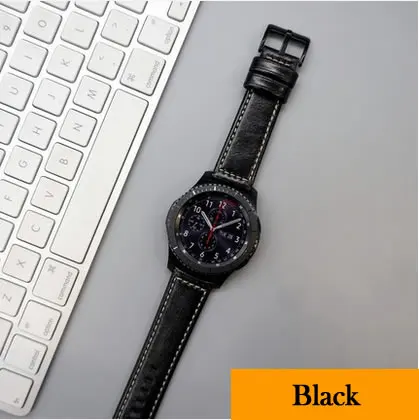 Ремешок из натуральной кожи для Samsung Gear S3 Galaxy Watch 46 мм браслет наручных часов Huawei GT