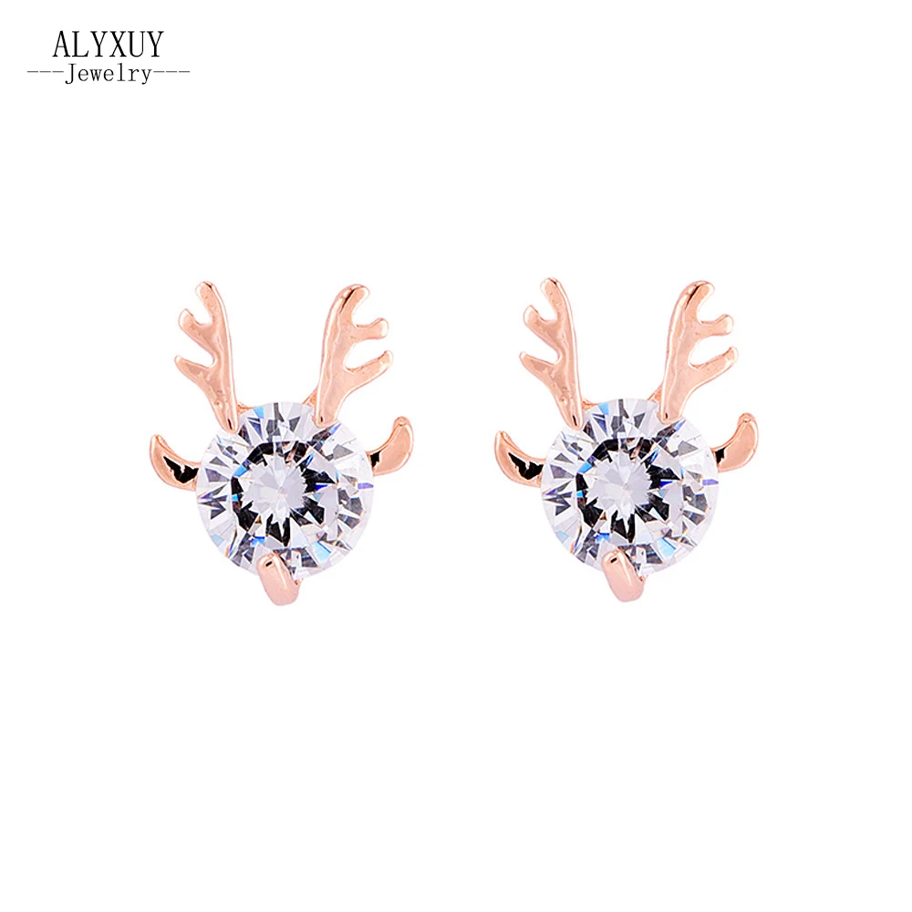 New Fashion accessories jewelry rose gold filled Big crystal stone Antlers stud gift for women girl Top quality E2563 |