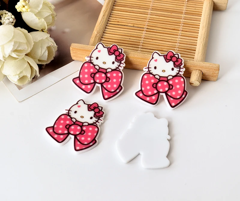 Kawaii мультфильм фигурка KT Декор для дома с изображением кота плоский задний