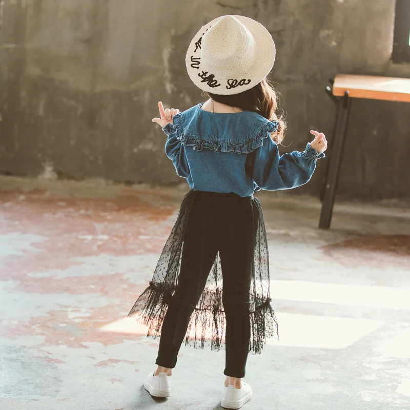 Коллекция 2019 года весенне летние комплекты одежды для школы джинсовое