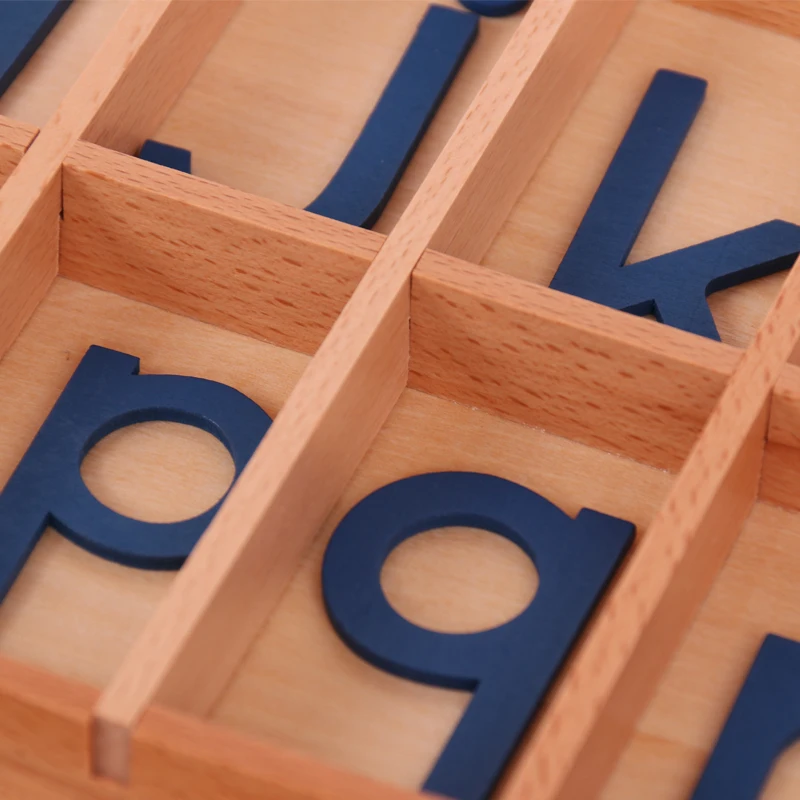 Деревянный передвижной Алфавит Монтессори 5 комплектов красный и синий цвета с