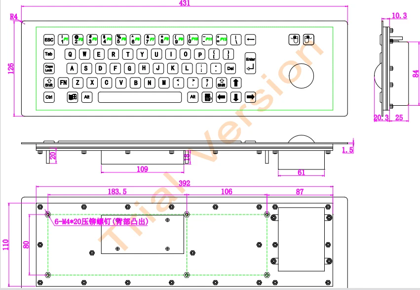 Metal Kiosk Keyboard Industrial keypad custom keyboard
