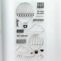ylcs265 balloon silicone clear stamps for scrapbook diy album paper card decoration embossing folder rubber stamp tools 1120cm