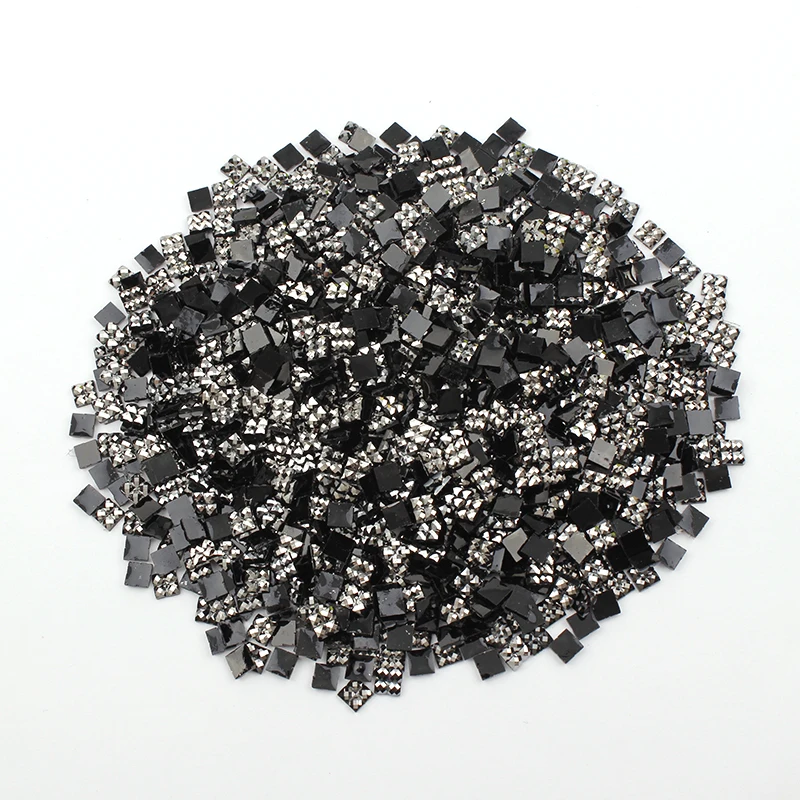 1000 шт квадратные стразы 4 мм размеры с плоской задней поверхностью серые на