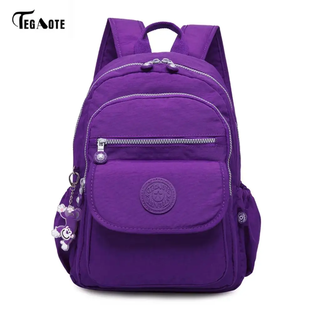 Light purple TEGAOTE ноутбук школьные рюкзаки для девочек-подростков Mochila женские рюкзаки противоугонные водонепроницаемые сумки для мужчин и женщин - Цвет: Light purple