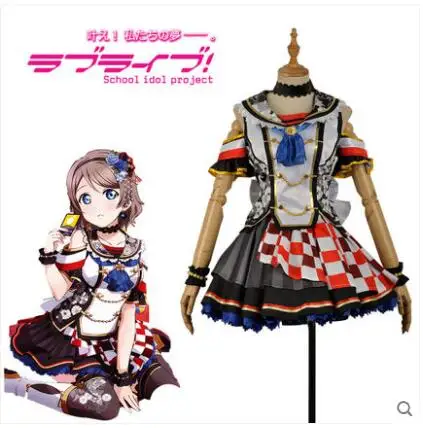 

Free shipping Anime LoveLive!Sunshine!! COSPLAY Watanabe You COS Halloween Party COS PLAY Lovely sweet Costumes Sets