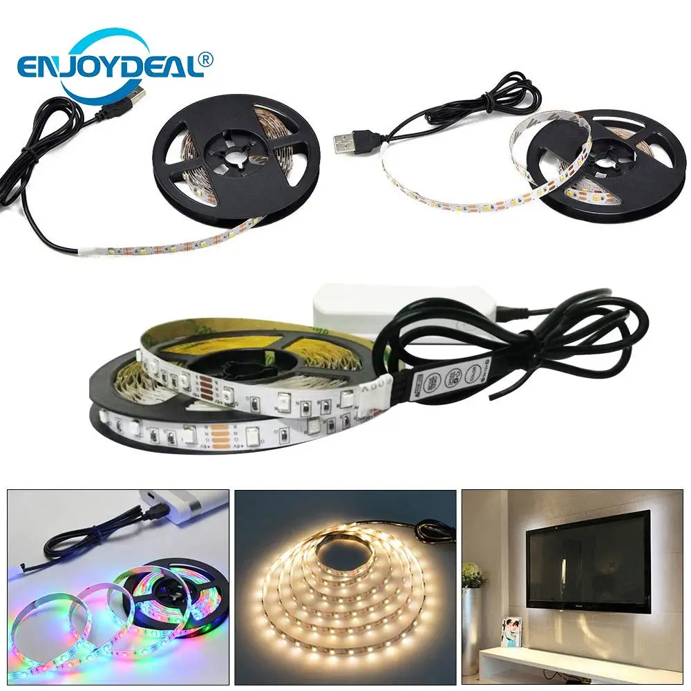 1 шт. USB DC5V Светодиодная лента s 2835SMD гибкая светодиодная лампа 0 5 м 2 3 4 ТВ