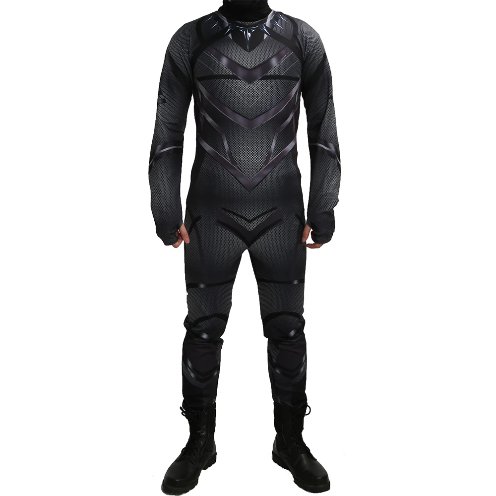 Coslive Капитан Америка 3: Civil War Black Panther комбинезон Косплэй костюм для взрослых Для