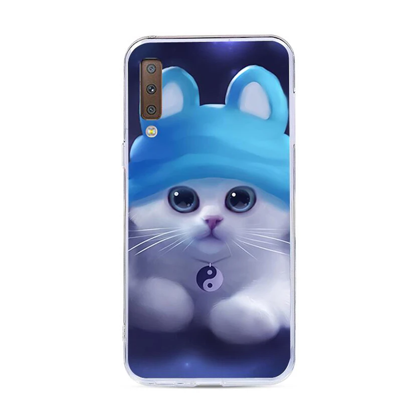 Чехол для Samsung A7 2018 A750 силиконовый чехол Galaxy J4 J6 J8 A6 PLUS чехлы на заднюю панель с