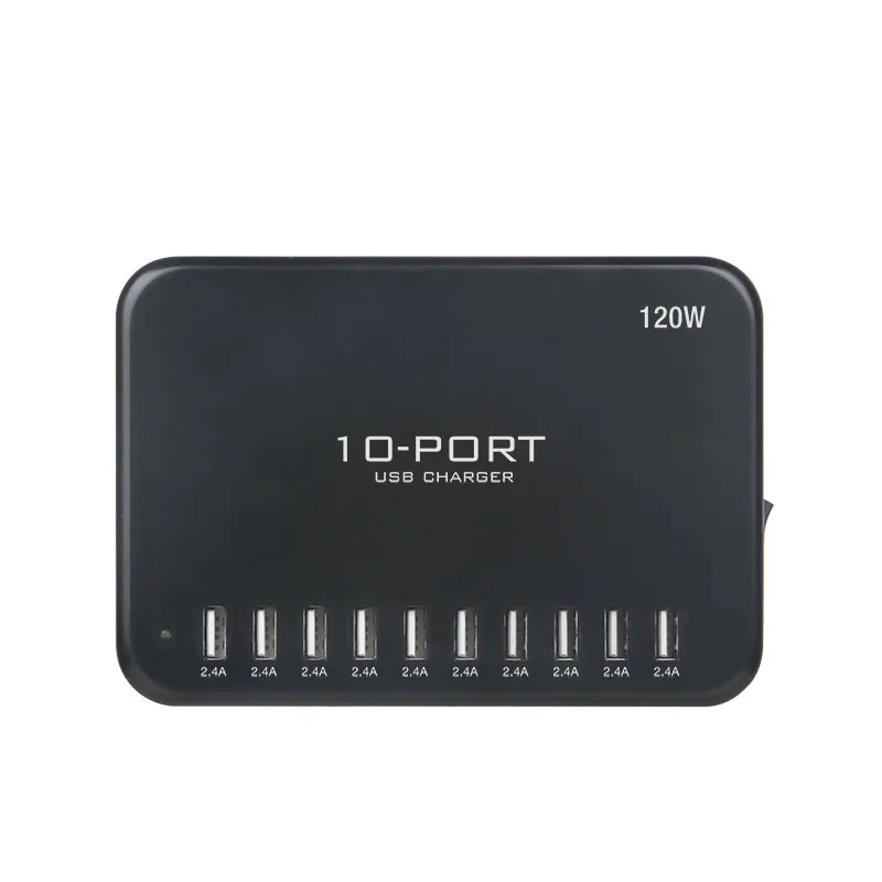 Новинка! 120 Вт 24а быстрое 10 портов USB настольное зарядное устройство для планшета