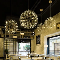 modern rainmond firework pendant lights bar light led stainless steel ball pendant lamp for bar restaurant lamparas lustre