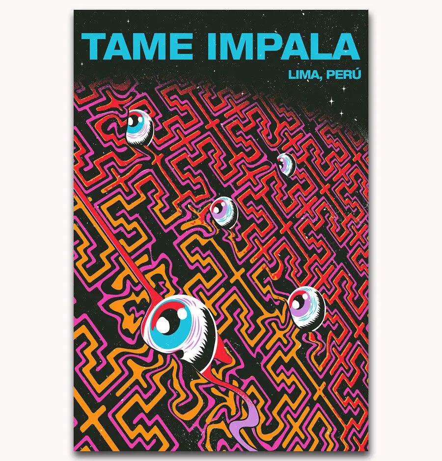 Художественная печать Таме импалы на заказ Горячая Psychedelic Рок Музыкальная Группа