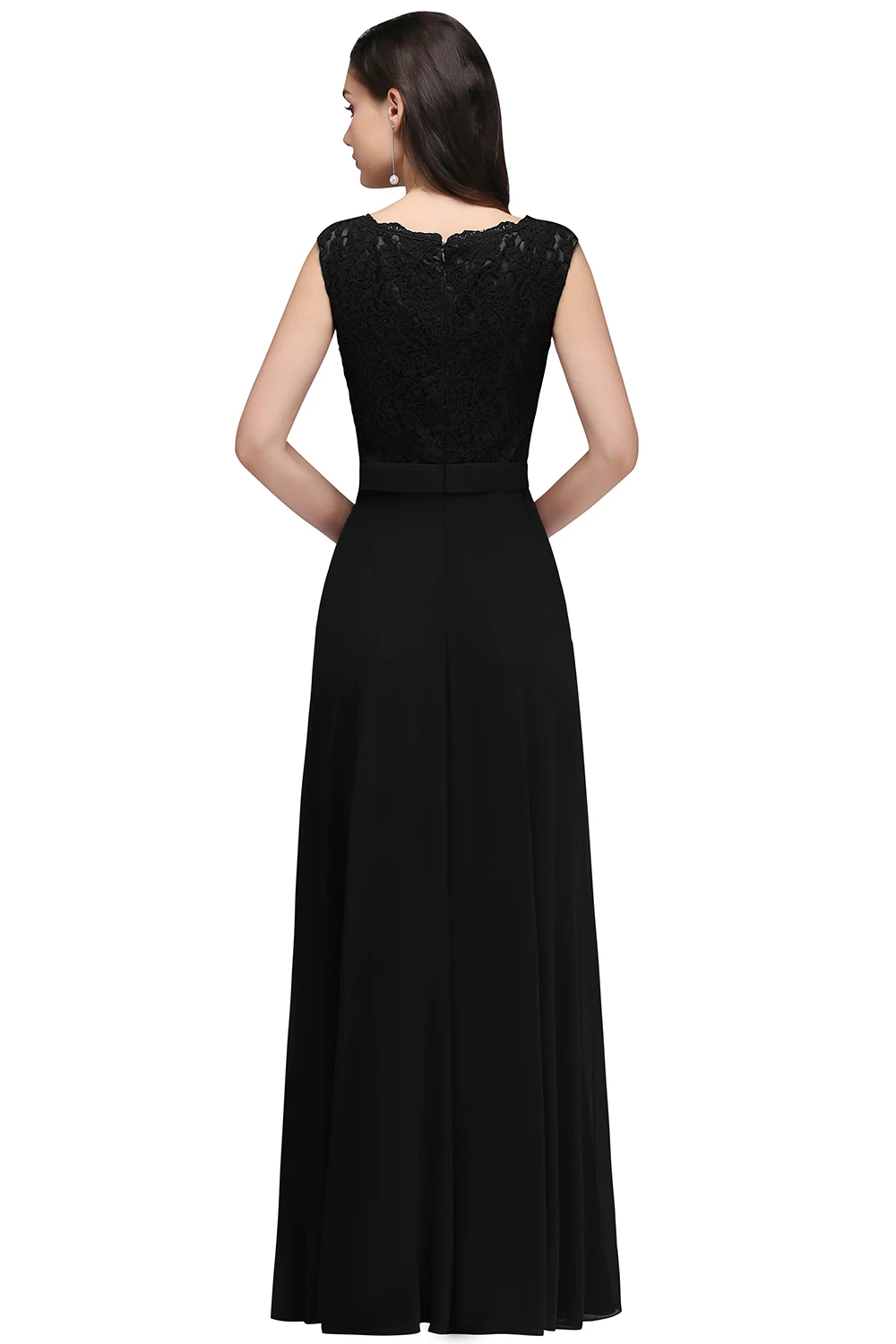 Robe de fille d'honneur трапециевидные бордовые платья для подружки невесты длинные аппликация из шифонового Кружева Дешевые выпускные платья вечерние платья