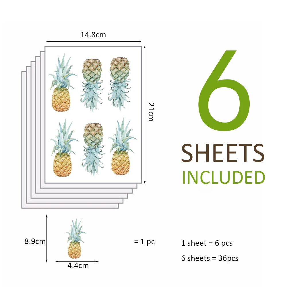 Водостойкая самоклеящаяся наклейка сделай сам в виде тропического ананаса для