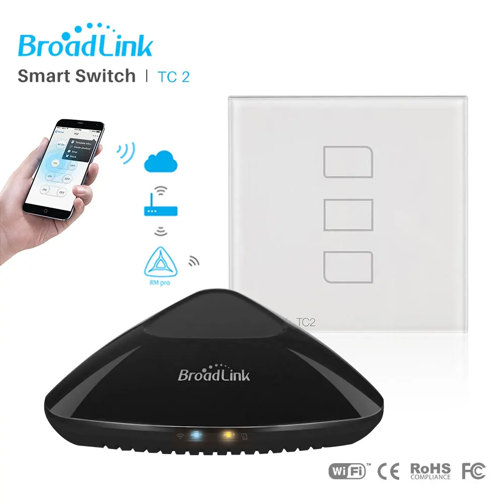 Broadlink TC2 ЕС WiFi переключатель Сенсорная панель стандарт Великобритании настенный