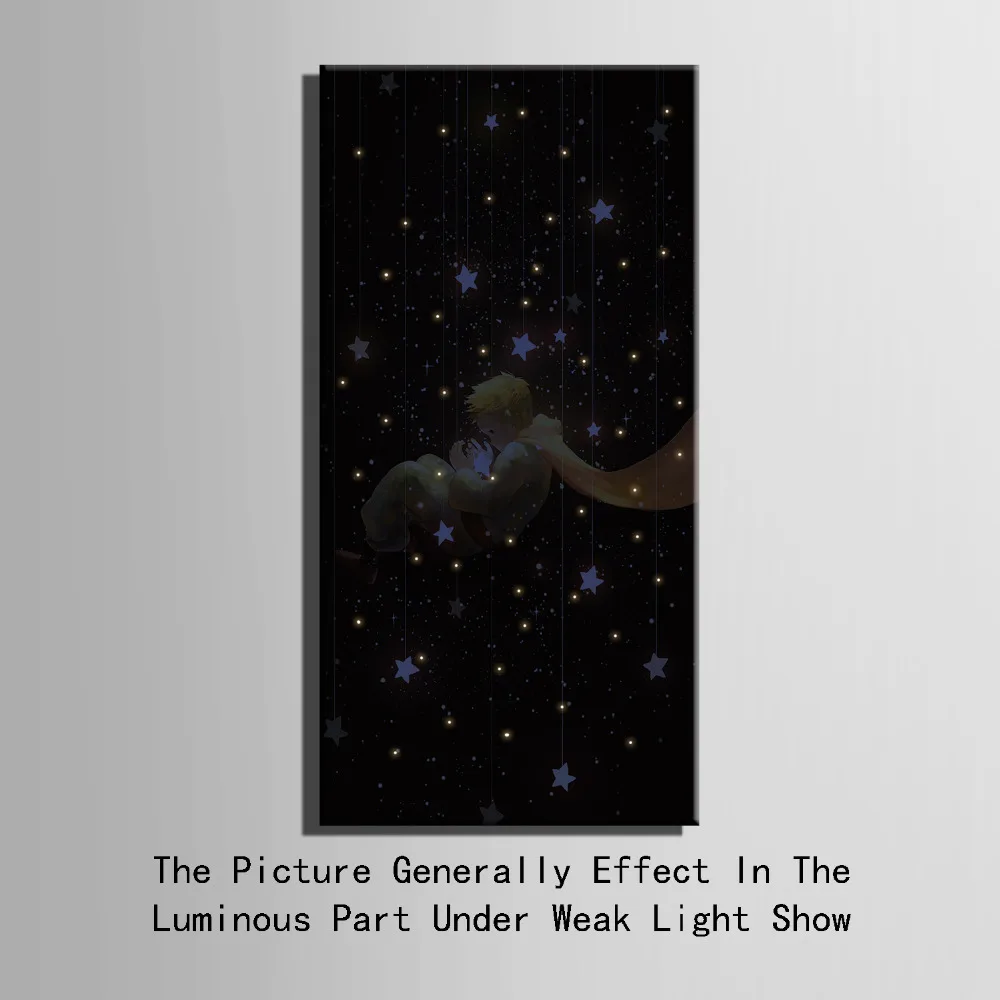 Бесплатная доставка растягивающиеся холщовые принты звезды и мальчик