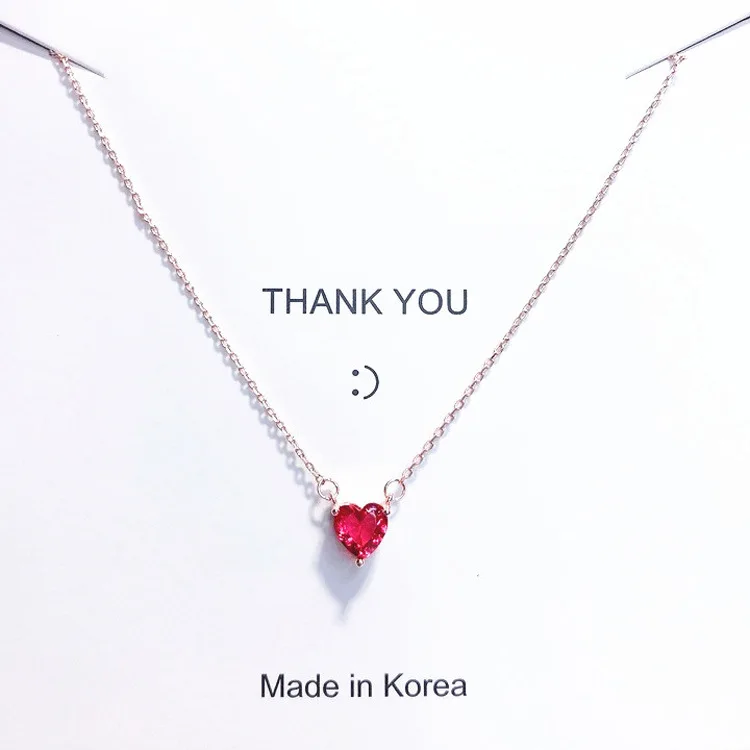 Красное Сердце Золотое ожерелье женщин Гипоаллергенное fadeless ювелирные изделия