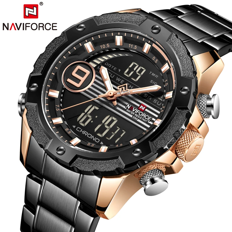 Часы наручные NAVIFORCE мужские кварцевые роскошные брендовые спортивные