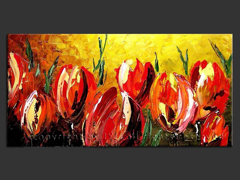 Расписанные вручную Тюльпаны картина современная абстрактная маслом на холсте