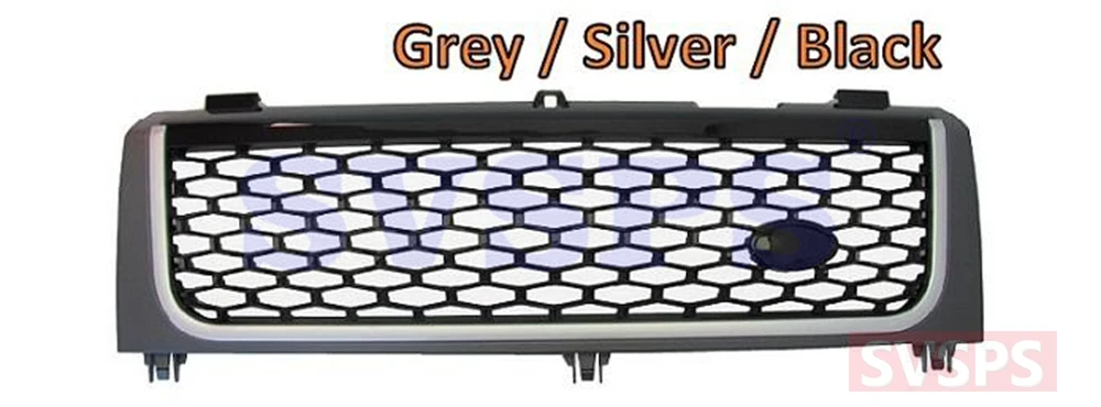 GREY SILVER BLACK Тюнинговые части, автомобильный Стайлинг, наддув, передняя средняя решетка решетки для Land Rover для Range Rover vogue L322 2002-2005 год - Цвет: GREY SILVER BLACK