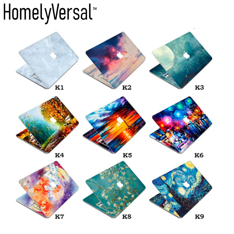 Крутой три стороны ноутбук кожи наклейки для Macbook Air Pro retina 11 12 13 15.. Для lenovo/Dell. универсальный размер