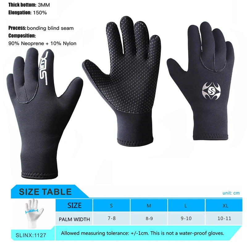 3 мм Неопреновые мужские и женские теплые перчатки для дайвинга виндсерфинга