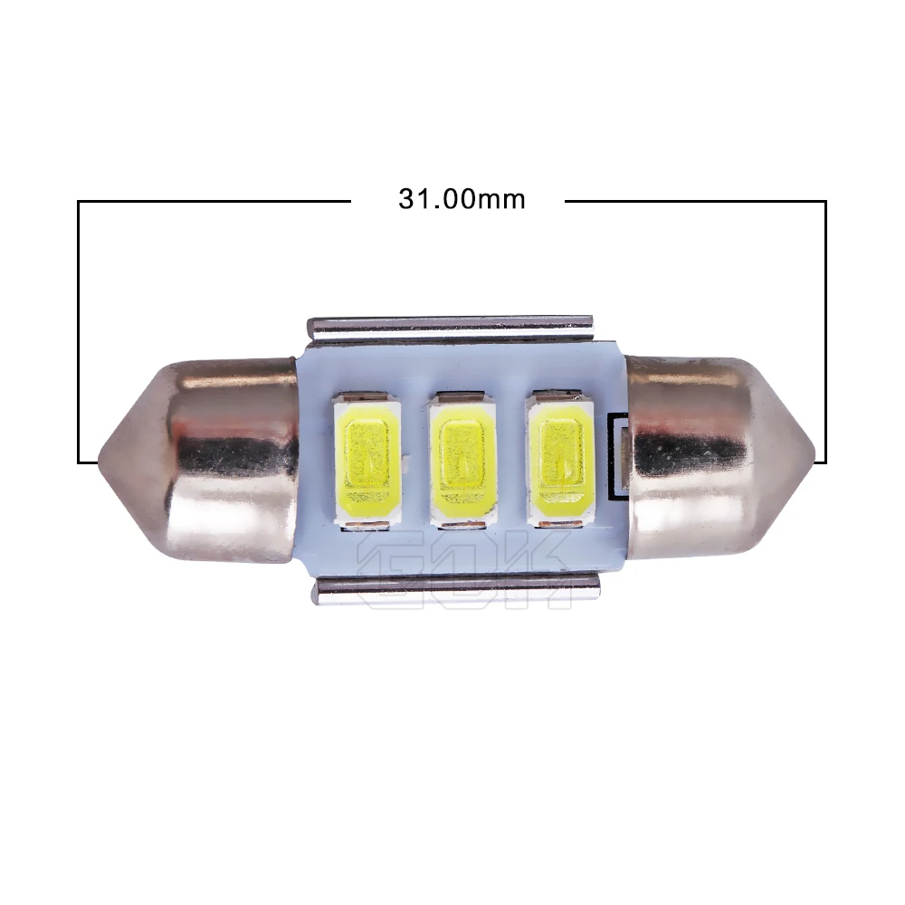 50 шт./лот гирлянда 31 мм купольная 3SMD 5630 5730 Светодиодная CANBUS освещение для салона