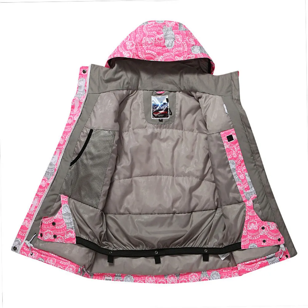 -30 градусов профессиональных женщин лыжная куртка утолщаются тепло сноуборд