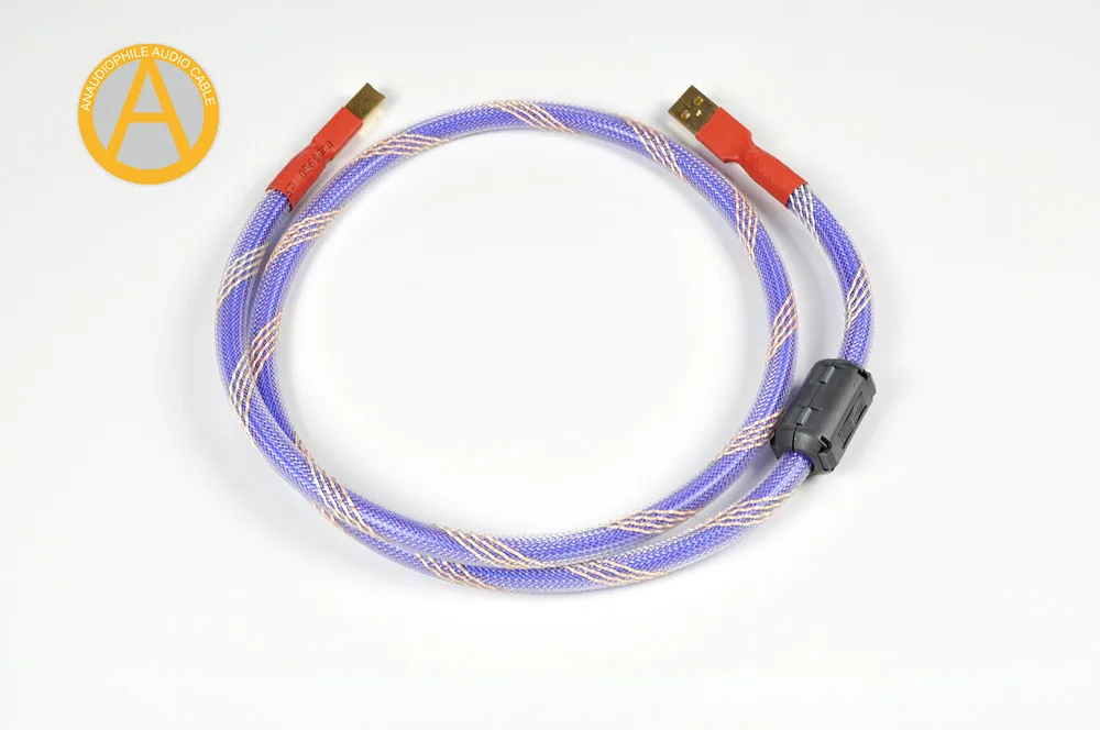 USB кабель Hi Fi Type A B usb для передачи данных аудиокабель 5N OFC толстый посеребренный