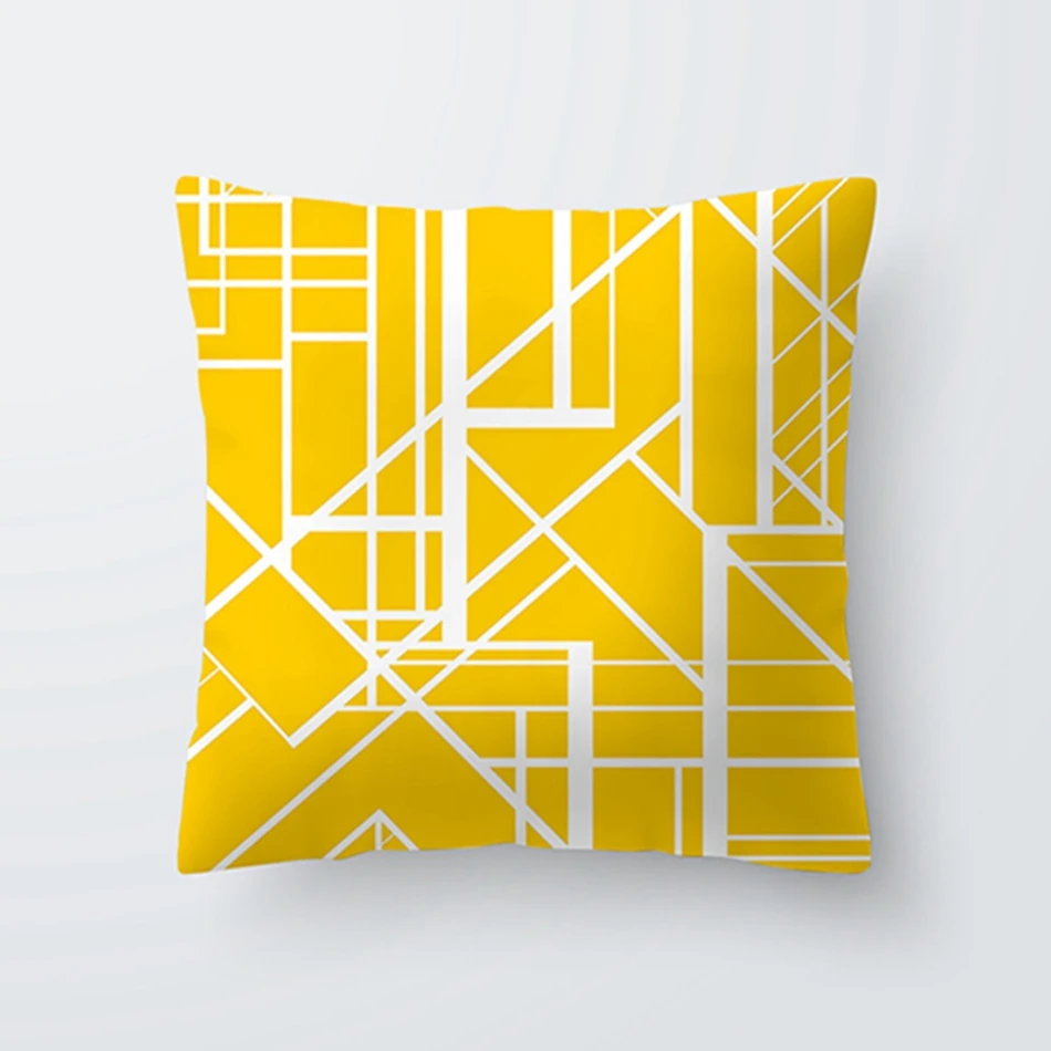 Simple Geometric line style polyester peach skin throw pillow covers Soft fabric,simple& brief home decorative pillowcase 45*45