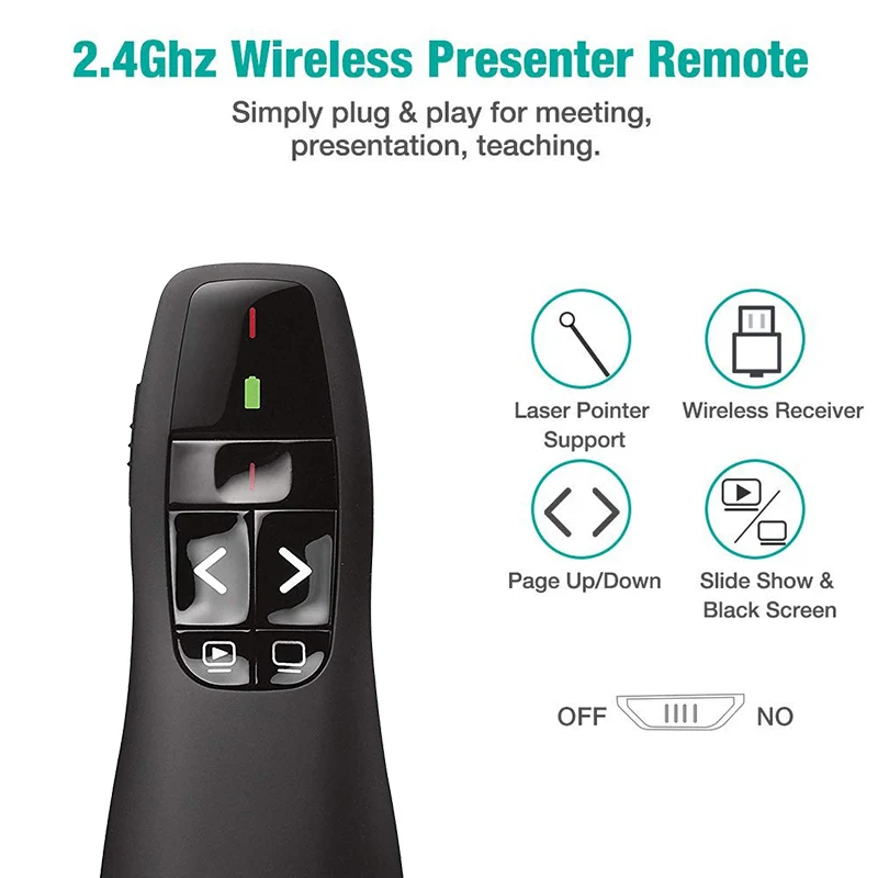Rovtop 2 4 ГГц USB R400 беспроводной пульт дистанционного управления PPT портативный