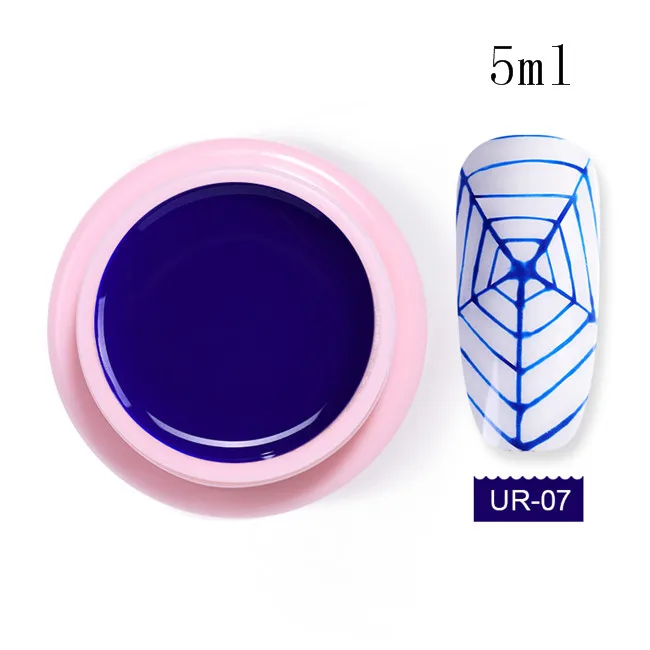 5ml Gel 7 Ur Sugar 7 мл Лак для ногтей с металлическим пауком эластичный гель для рисования для ногтей с шелковым пауком впитывающийся УФ-гель покрытые лаком ногти DIY - Цвет: 5ml Gel 7