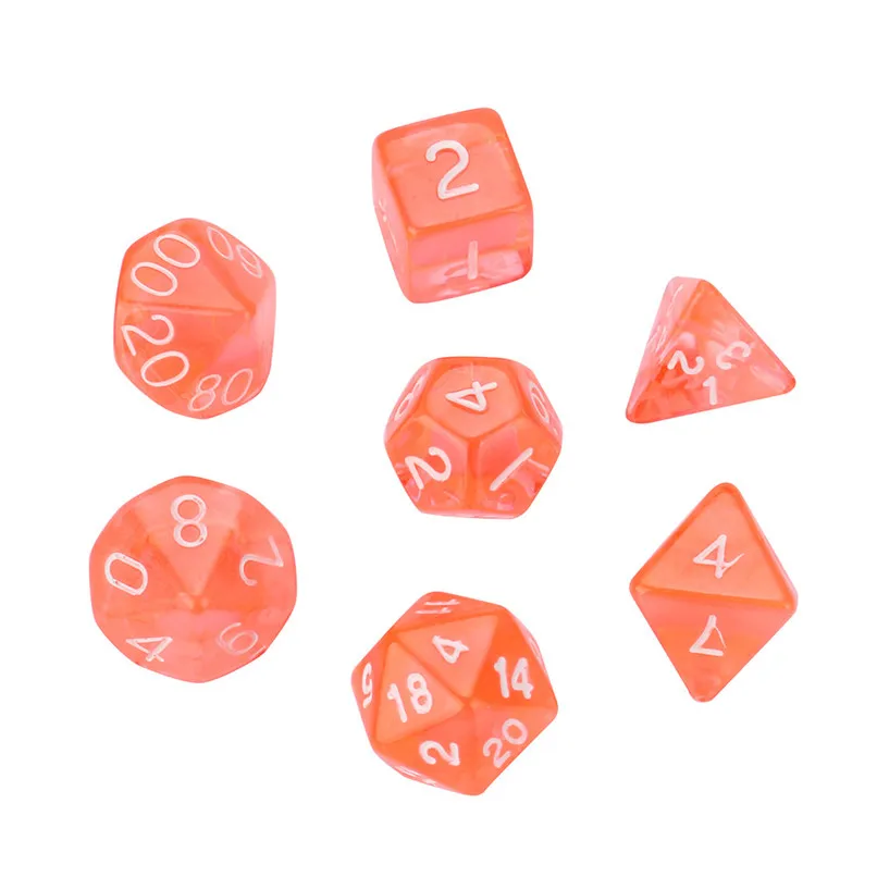 7 шт. игральные кости жемчужное зерно D4 D20 многосторонний Набор кубиков для TRPG