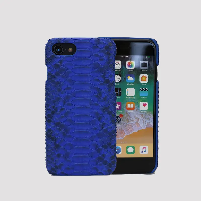 Индивидуальный роскошный синий чехол из кожи питона для Iphone оригинальный