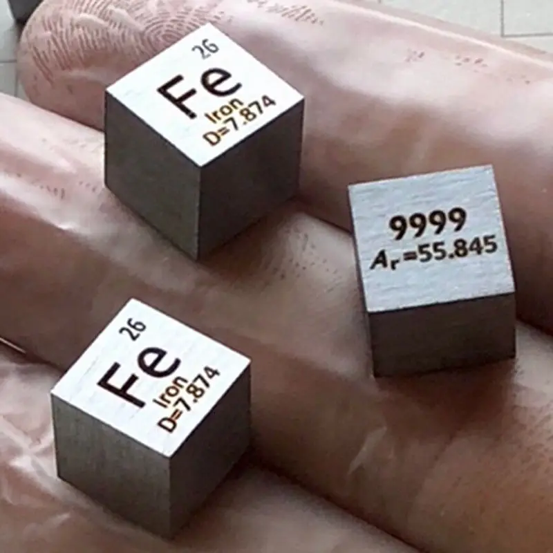Железный кубический блок Pure 99.99% Fe Периодическая таблица редкоземельных