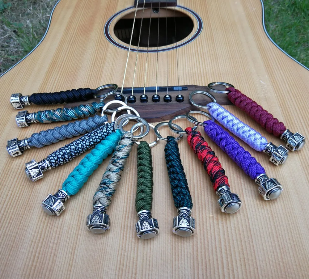 1 шт. Прямая поставка Паракорд веревка искусственный молоток бусина брелок
