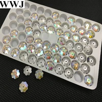 wholesale marguerite lochrose sew on stone crystal clear ab color 6mm8101214mm plum flower one hole sewing glass crystals