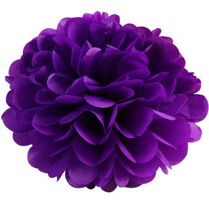 8 дюймов 20 см помпон тканевая бумага Pom Poms Цветочные шарики для Свадебный декор для комнаты день рождения товары для вечеринок DIYCraft бумажный цветок - Цвет: Сливовый