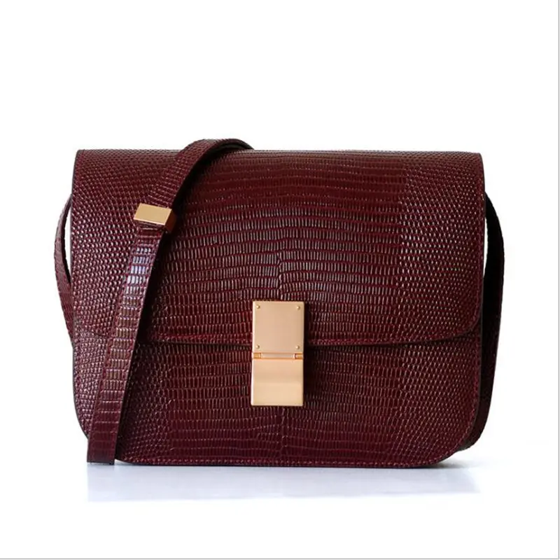 2019 new fashion trends with lizard pattern tofu women's bag small square single shoulder messenger qq036 | Багаж и сумки
