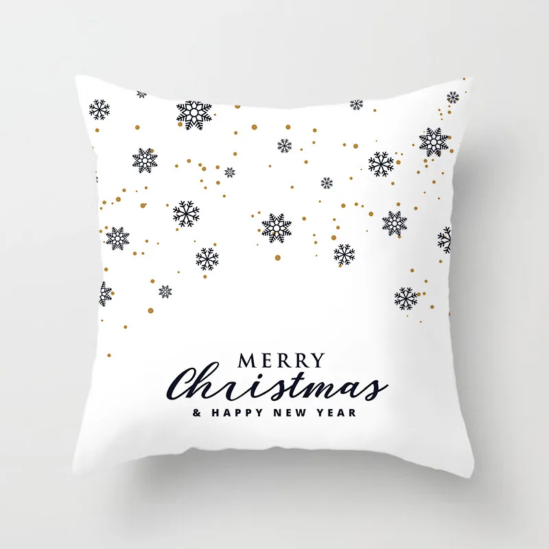 Fuwatacchi Merry Christmas чехол для подушки из полиэстера с изображением Санта-Клауса, снежного Рождества, с надписью, наволочка для подушки, для дома, дивана, декоративная наволочка