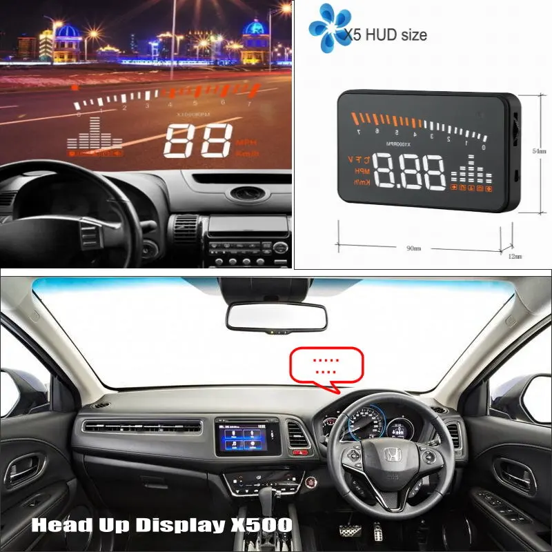 Car HUD Head Up Display For Honda FR-V/FRV/HR-V/HRV/MR-V/MRV Accessories Safe Driving Screen Plug And Play Projector Windshield