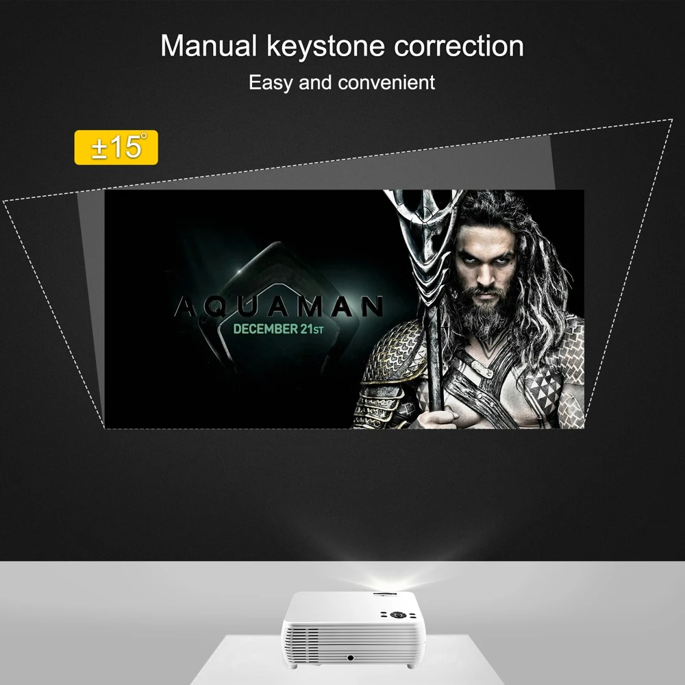 Мощный X5 мини-проектор 1800 люкс 720P Портативный кинопроектор Android 6,0 Sopport tv Stick, PS4, HDMI, VGA, TF, AV и USB