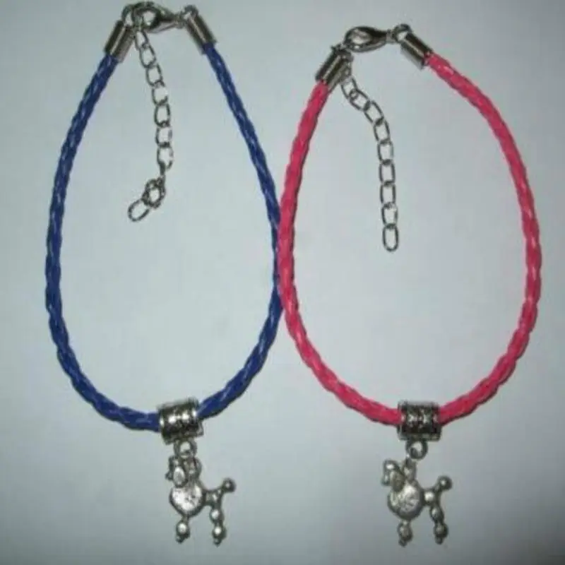 Браслеты подвески в стиле панк с изображением пуделя собаки Женские винтажные