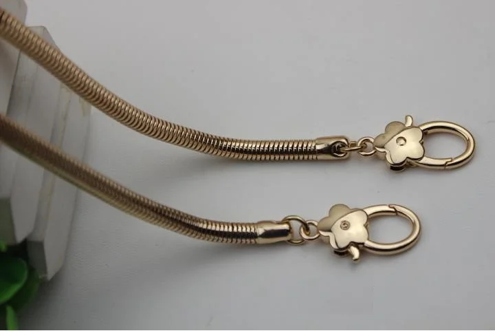 Золотое покрытие высокого класса DIY кожа 60 см сумки твист Наплечная цепь