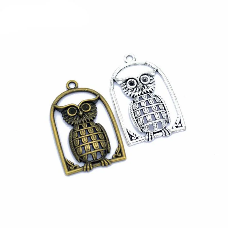 

20pcs 46x29m Alloy Owl Charms Pendants Vintage Silver Fashion Charm Pendant