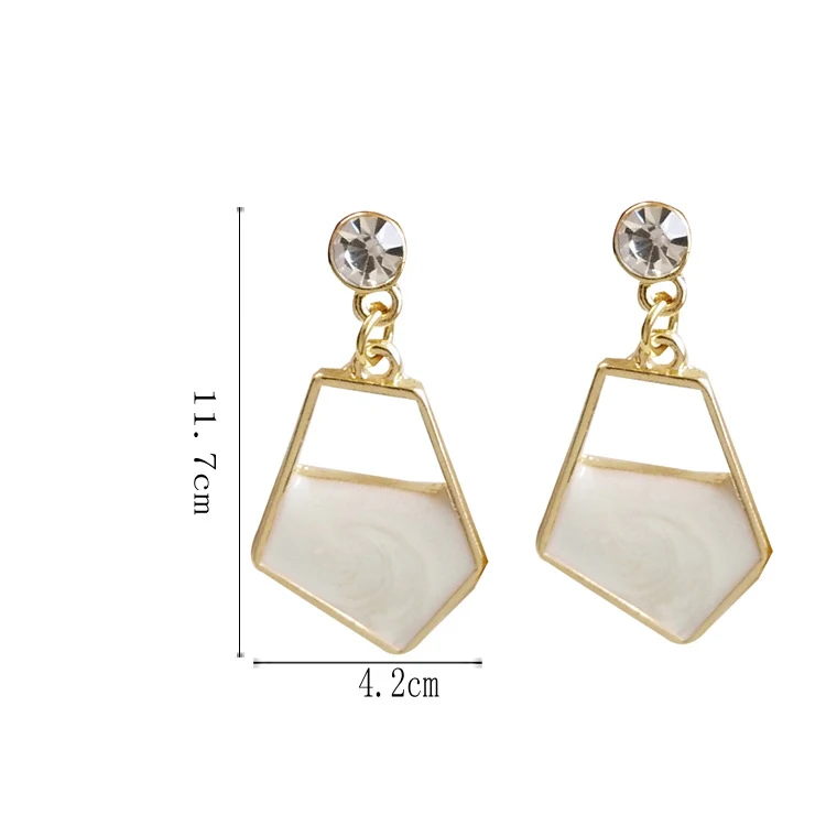 Contrast Irregular Polygon Geometric Clip Earrings Without Piercing Earrings For Women Lady Red Grey Stone Earrings Non Pierced